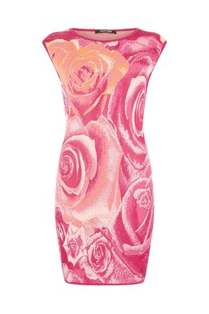 Mini Dress With Garden Rose Print ROBERTO CAVALLI | UKM102MI01102500